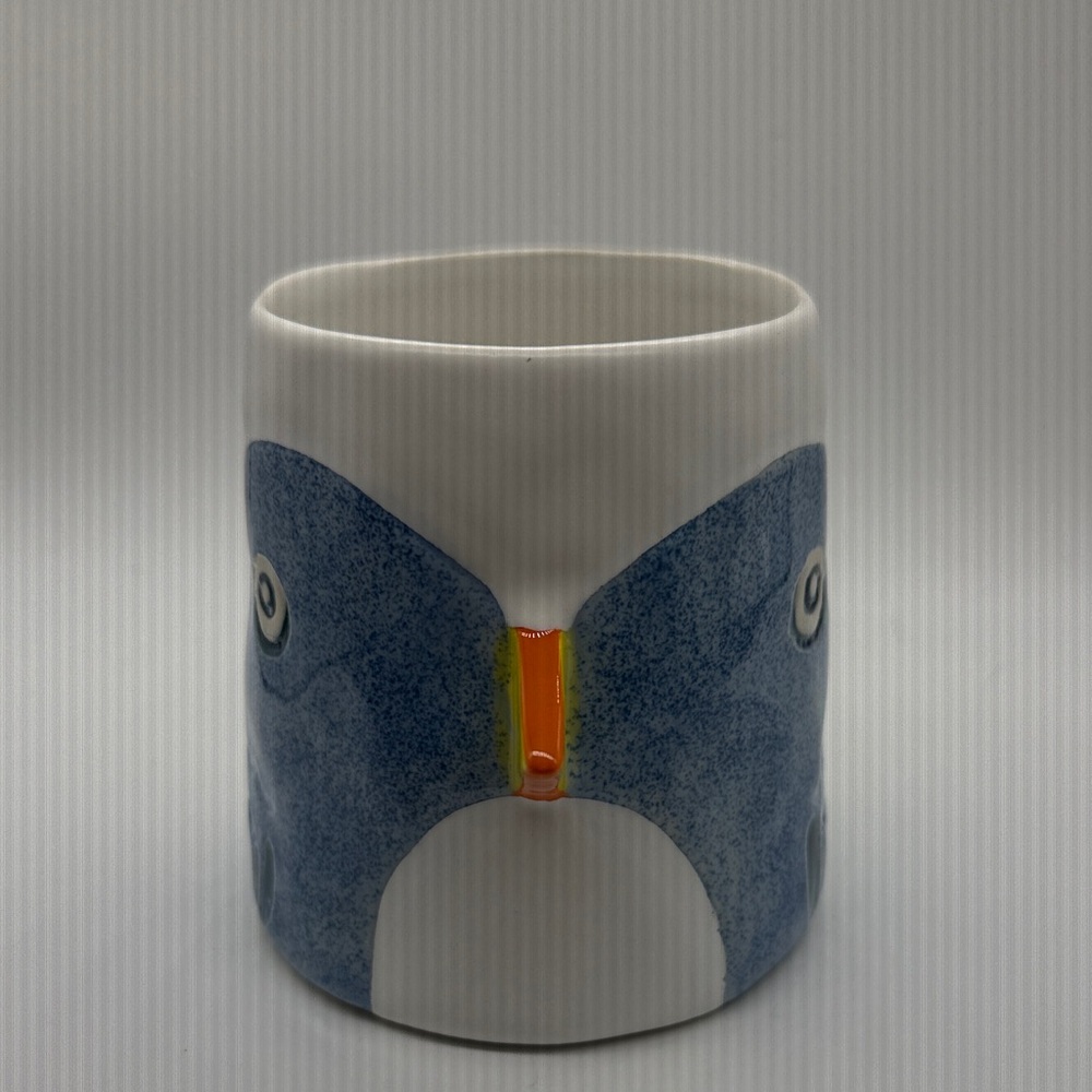 Anthropologie White Mug with Blue Bird and Yellow-Orange Beak - Picture 2 of 8
